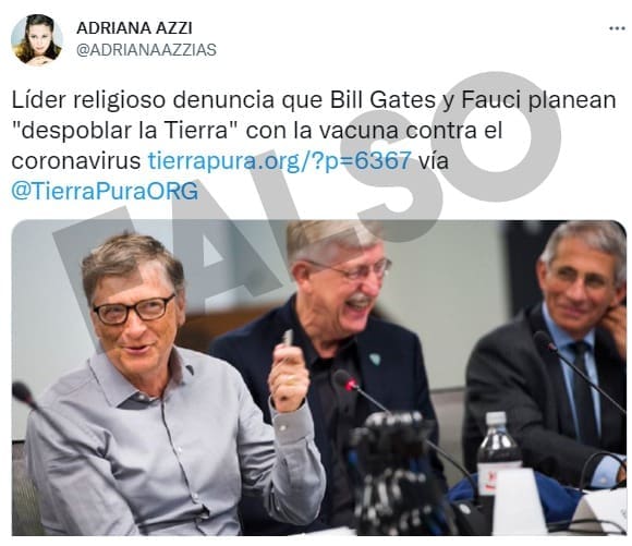 Tuit falso hecho por Adriana Azzi