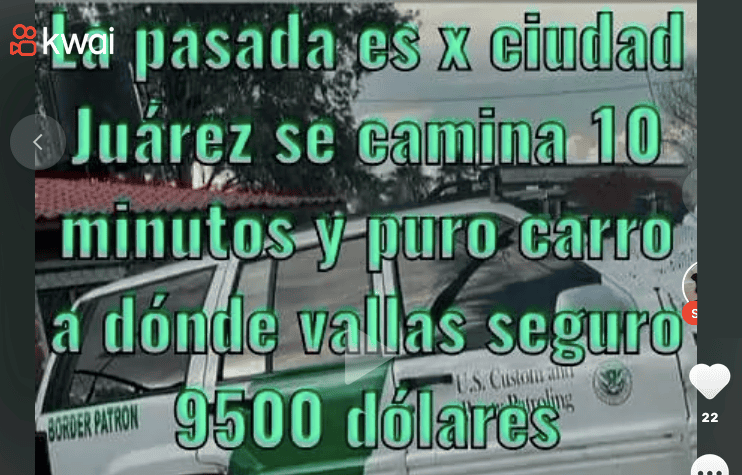 Publicación en la red social Kwai ofrece una “pasada” por 9.500 dólares.